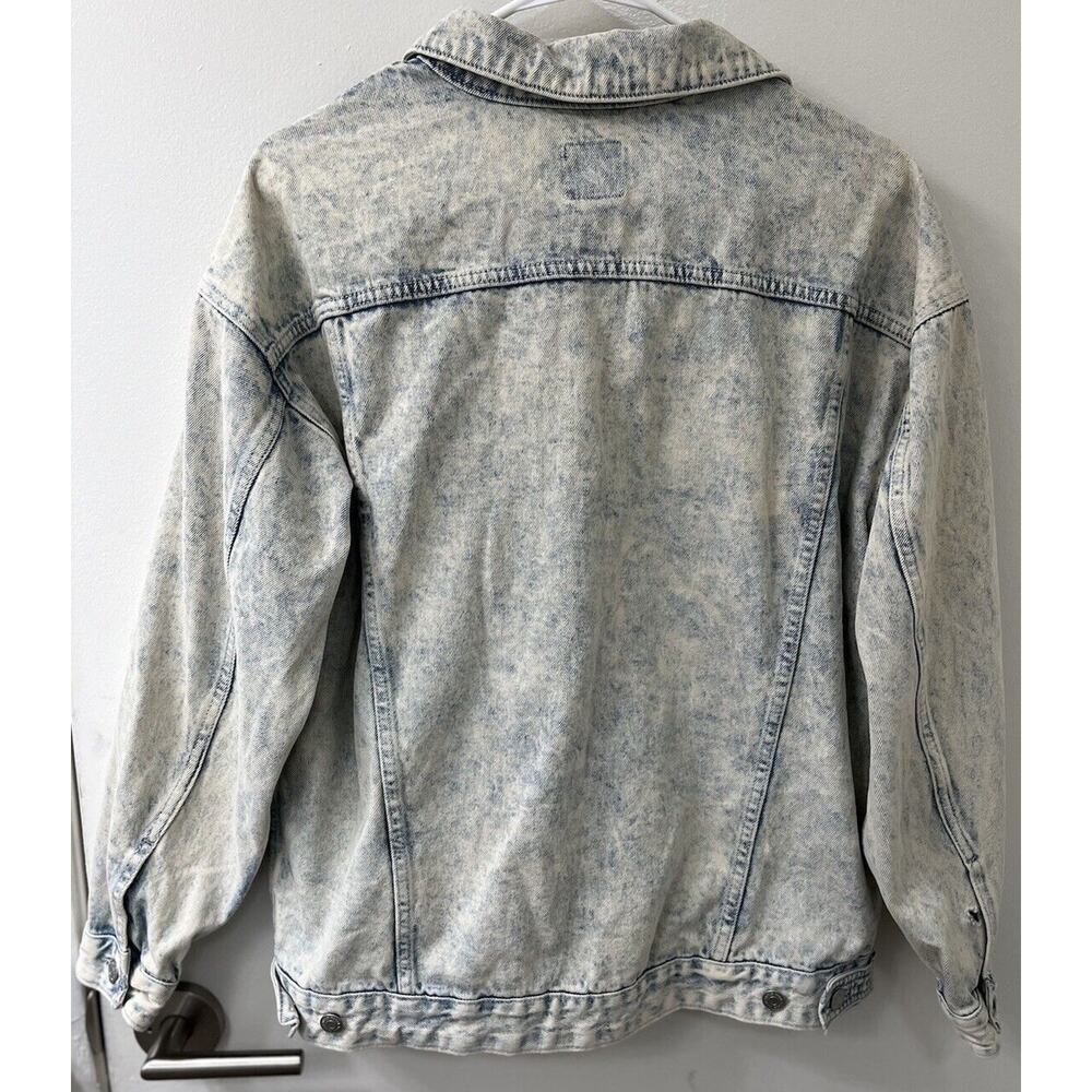 Women's SIZE Small Wild Fable Light Wash Blue Jean Denim Jacket Button Up Bleach - Picture 3 of 5